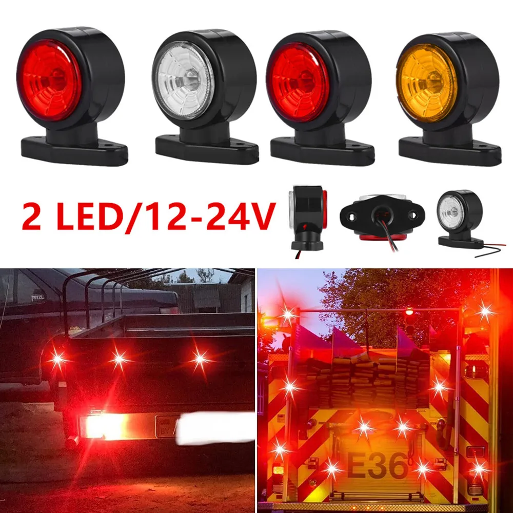 2PCS RV Lorry Side Light Truck Side Marker Lights Double Face  LED Outline  Lamps Trailer Lighting 12-24V Car Signal Marker Lamp