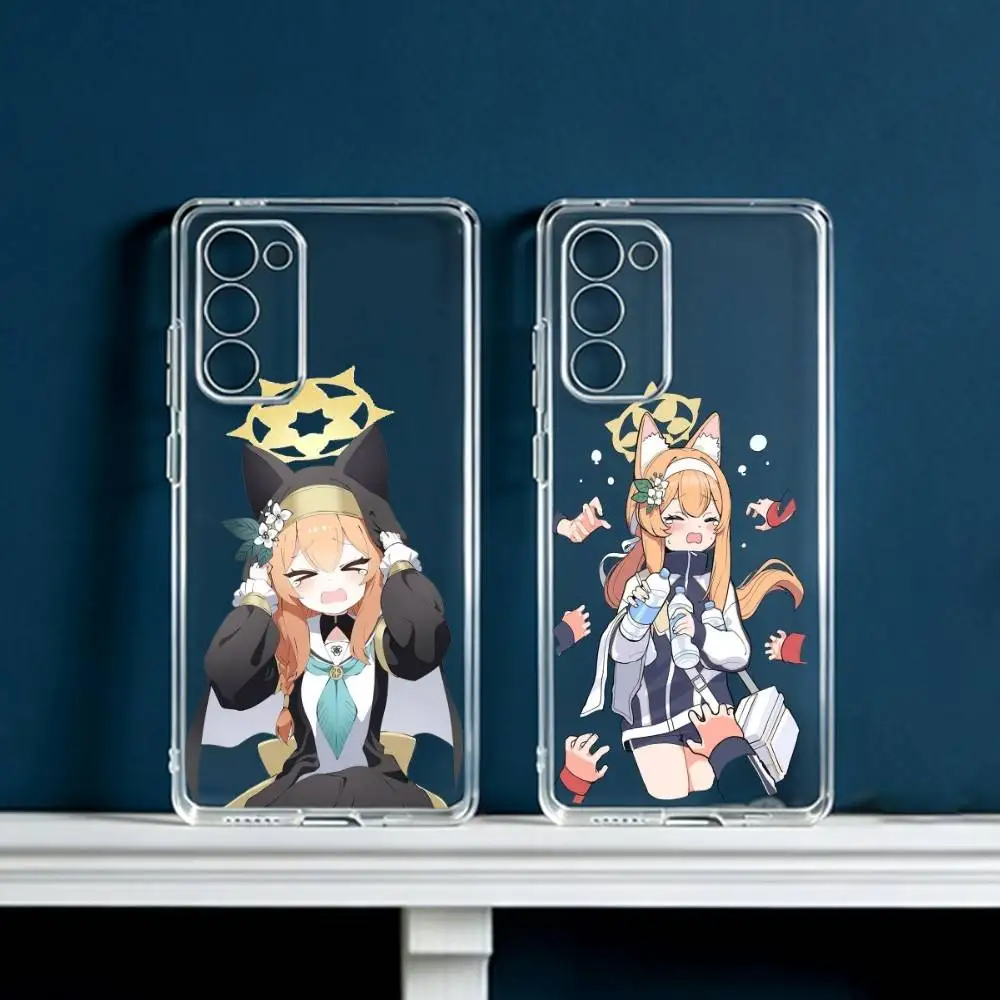 

Iochi Mari Cute Blue Archive Phone Case For Samsung Galaxy S24 S25 S23 S22 S21 Plus S24 S25 Transparent Cover Case