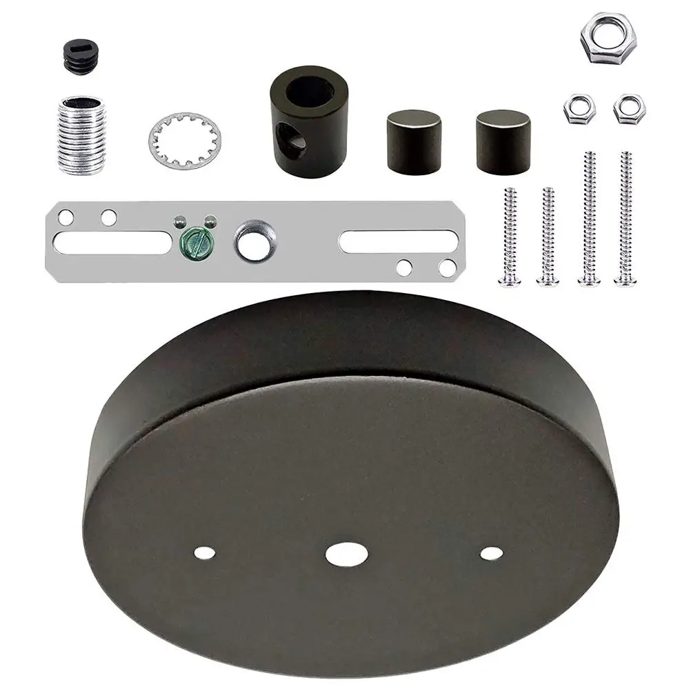 1Set Heavy Duty Iron Ceiling Canopy Plate Chandelier Mounting Bracket Pendant Light Kit Retro Decorative Cover for Living Room