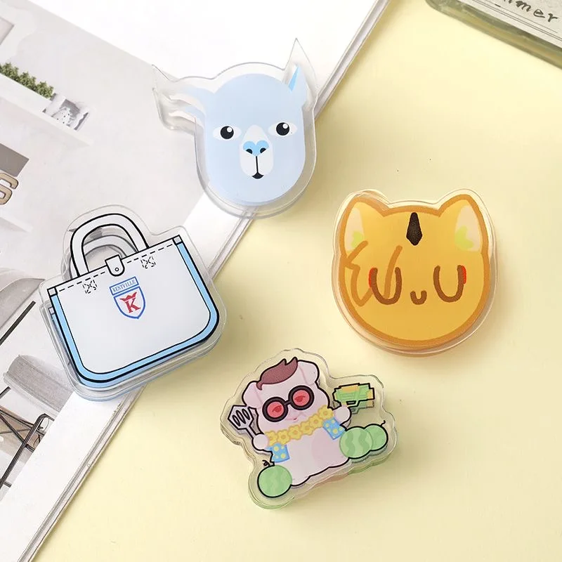 Custom Clear Acrylic PP Clip Custom Logo Photo Printed Cartoon Anime Acrylic Folder Clip For Student Stationery Gift
