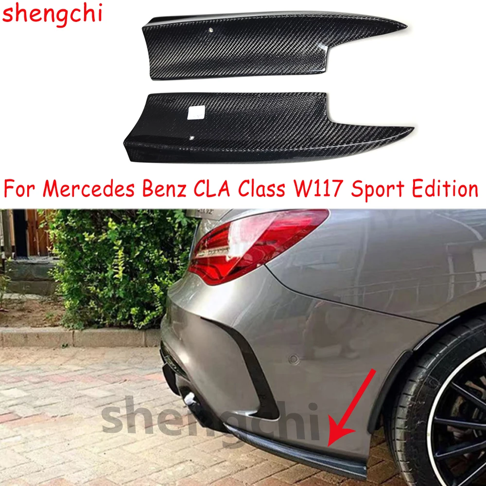 

W117 Carbon Fiber Rear Bumper Side Splitter For Mercedes CLA Class C117 CLA180 CLA200 CLA45 AMG Sport Rear Canards 2013-2019