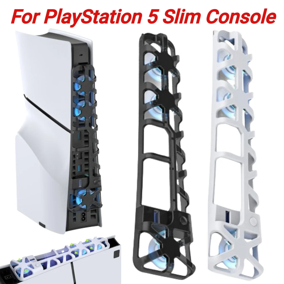 

Охлаждающий вентилятор для Playstation 5, тонкий охлаждающий вентилятор для консоли со стандартным дизайном и 3 вентиляторами, эффективная система охлаждения для PS5, тонкий аксессуар