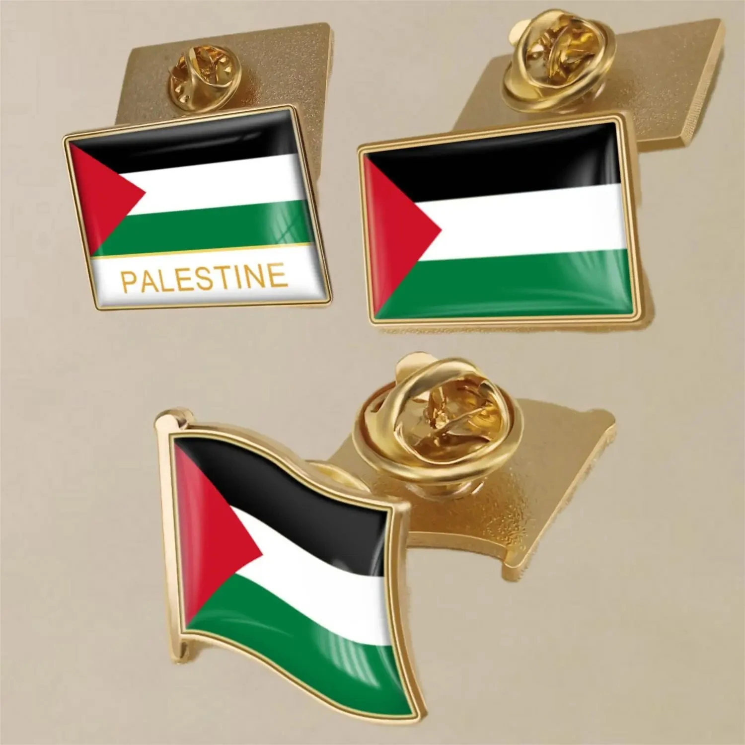 2023 Palestine National Flag Pin Country Flag Metal Lapel Pin Israel Badges For Clothes Bag Hat Collar Decoration Accessories