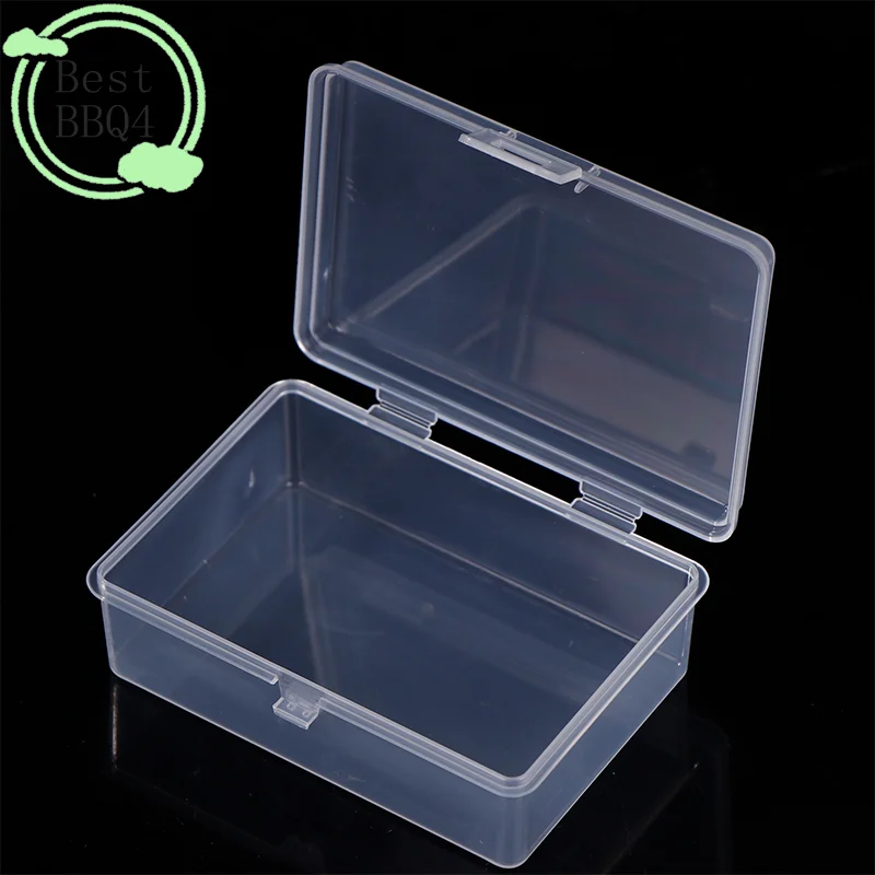 (BBQ4)Small Semi-Transparent Plastic Card Case Folder Matte Flip-Top Jewelry Box Accessory Storage Organize Packaging Boxe