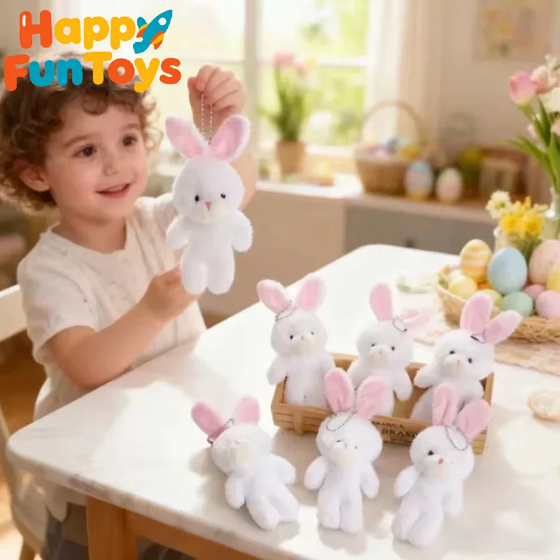 

10pcs Easter Bunny Keychain Pendant Decoration Plush Rabbit Charm For Handbag Backpack Cute Party Favor & Spring Decorative