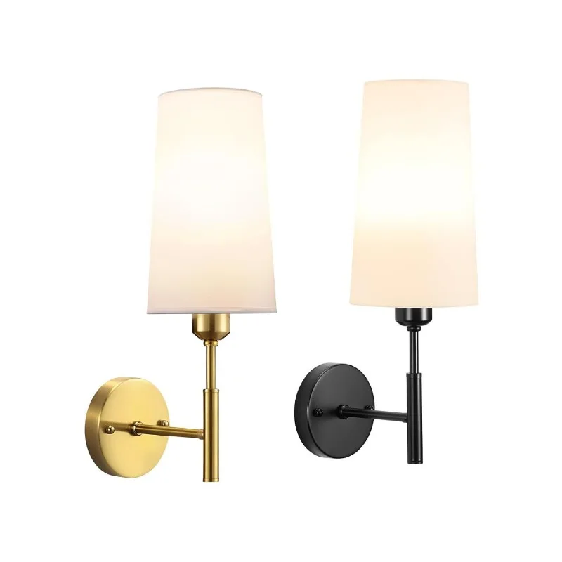 

Wireless No Wiring Linen Wall Sconce Set of 2 Battery Operated Rechargeable with Remote Dimmable