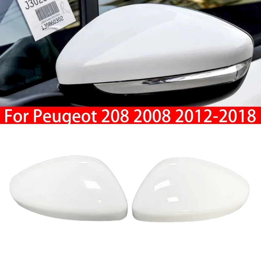 

2pcs Door Rearview Mirror Cover Housing Side Wing Mirror Cap For Peugeot 208 MK1 A9 2012 2013 2014 2015 2016 2017 2018 2019