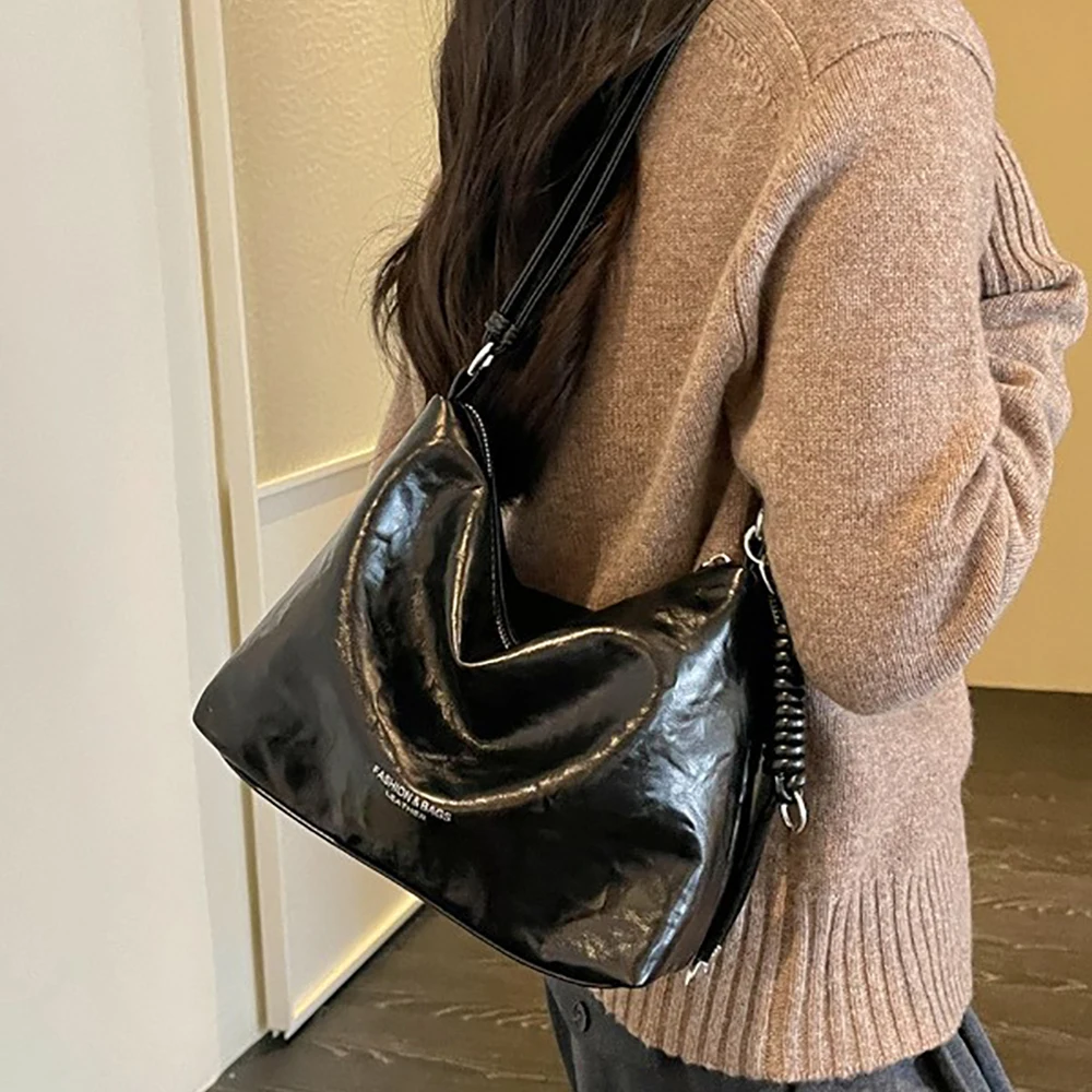 Casual Large Capacity Pu Shoulder Bag High Grade Texture Zipper Soft Messenger Bags Daily Commuter All-Match Crossbody Bags