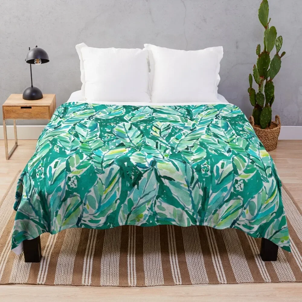 

BANANA LEAF JUNGLE Throw Blanket Hairys Camping Moving warm for winter Blankets