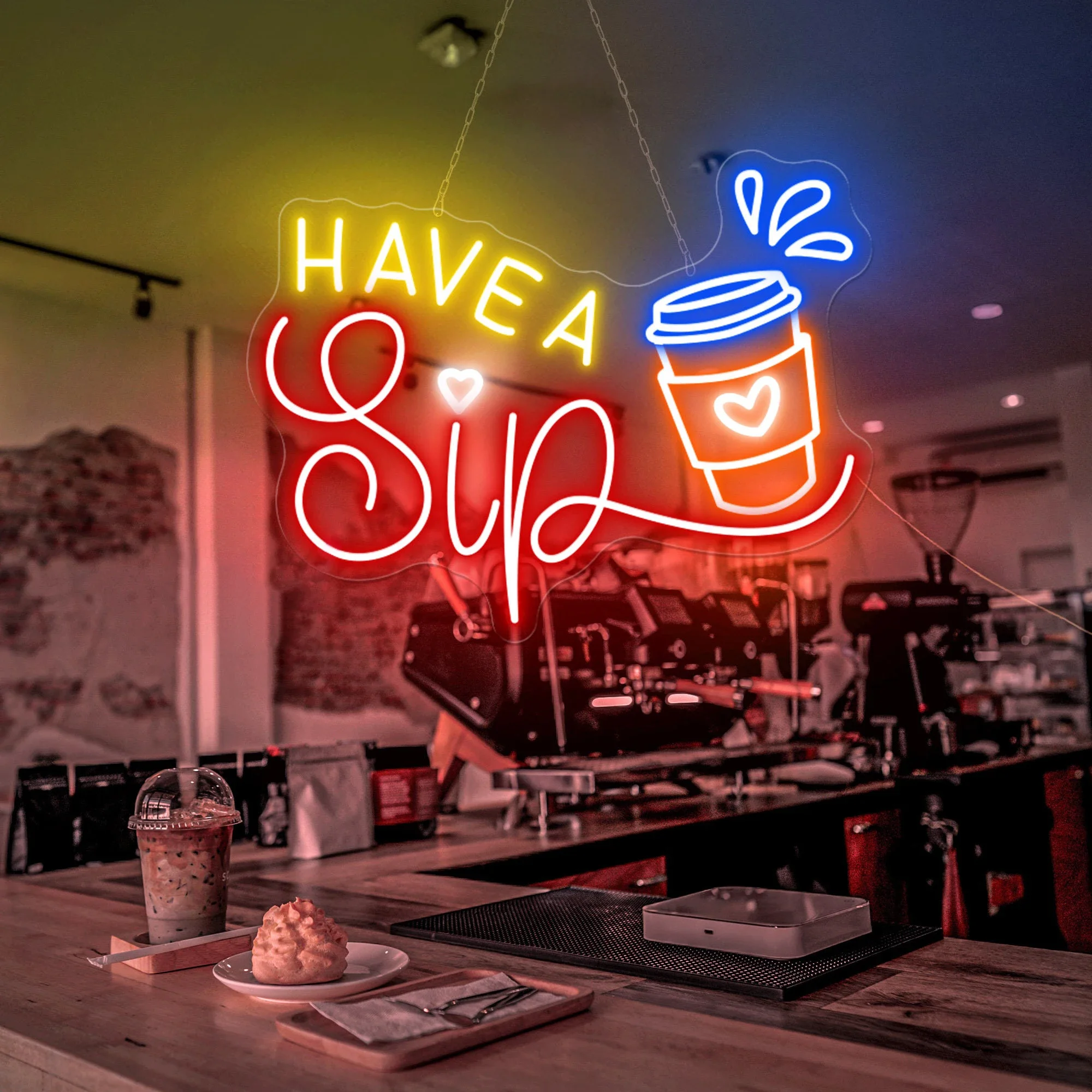 Have A Sip LED Neon Sign Custom for Coffee Shop Bubble Tea Wall Decor Neon Light Sign Home Bar Club Decoration Night Lights