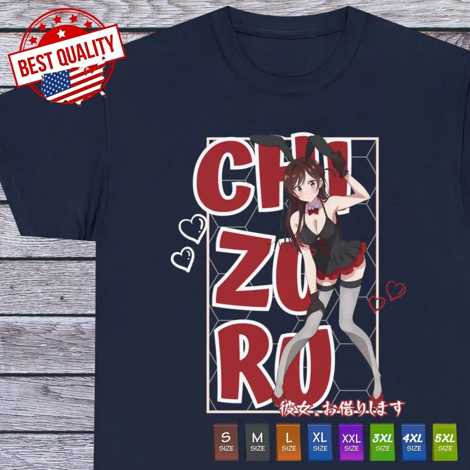 

Waifu Chizuru T Shirt Ecchi Rent A Girlfriend Anime Clothing Manga Japan Tee