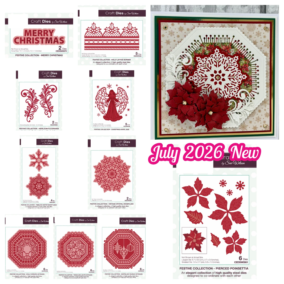 Holly Lattice Border Pierced Poinsettia Merry Christmas Angel Metal Cutting Dies for DIY Handmade Scrapbooking July 2026 New