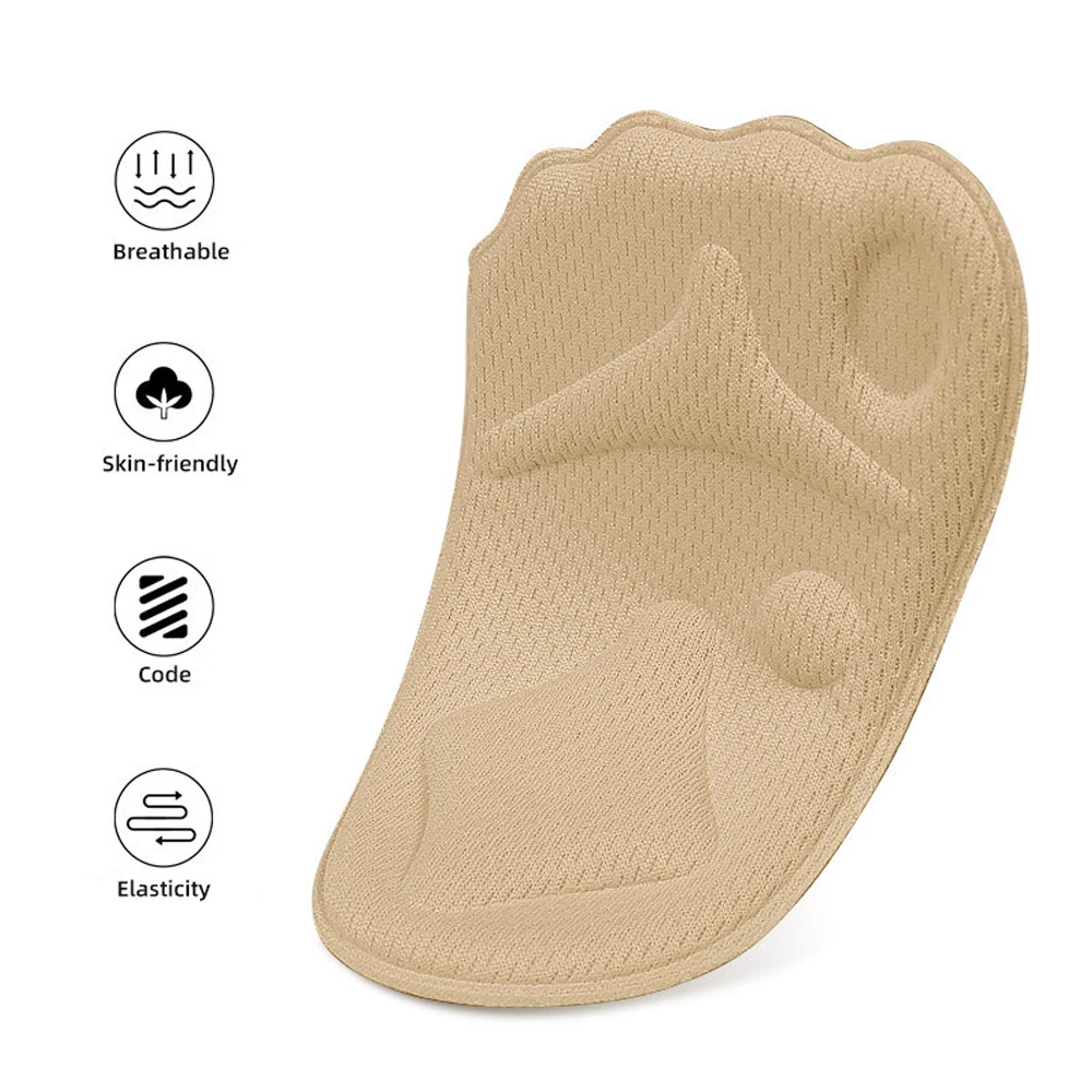 Tcare 1Pair Heel Pad Forefoot Half Yard Mat Arch Soft High Heels Insert Insole Foot Women Orthopedic Heel Protector Shoe Cushion