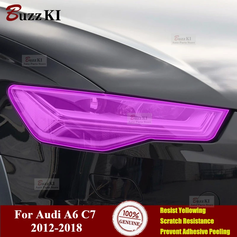 For Audi A6 C7 2012-2018 Car Exterior Film TPU Car Headlamps Protective film Anti scratch Repair membrane Smoked headlight refit