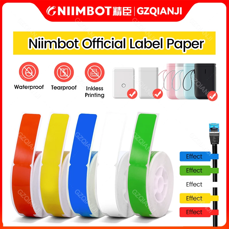 

NIIMBOT Cable Label D11 D110 D101 Label Sticker Fiber Wire Network Charging Cable Paper Sticker Adhesive Label Tape Thermal