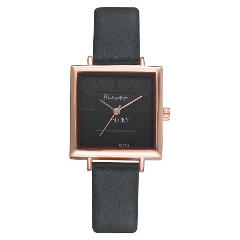 Simple Elegant Women Wrist Watch Square Quartz Wristwatches Trend Fashion Luxury PU Leather Women Watches Ladies Watch for Women