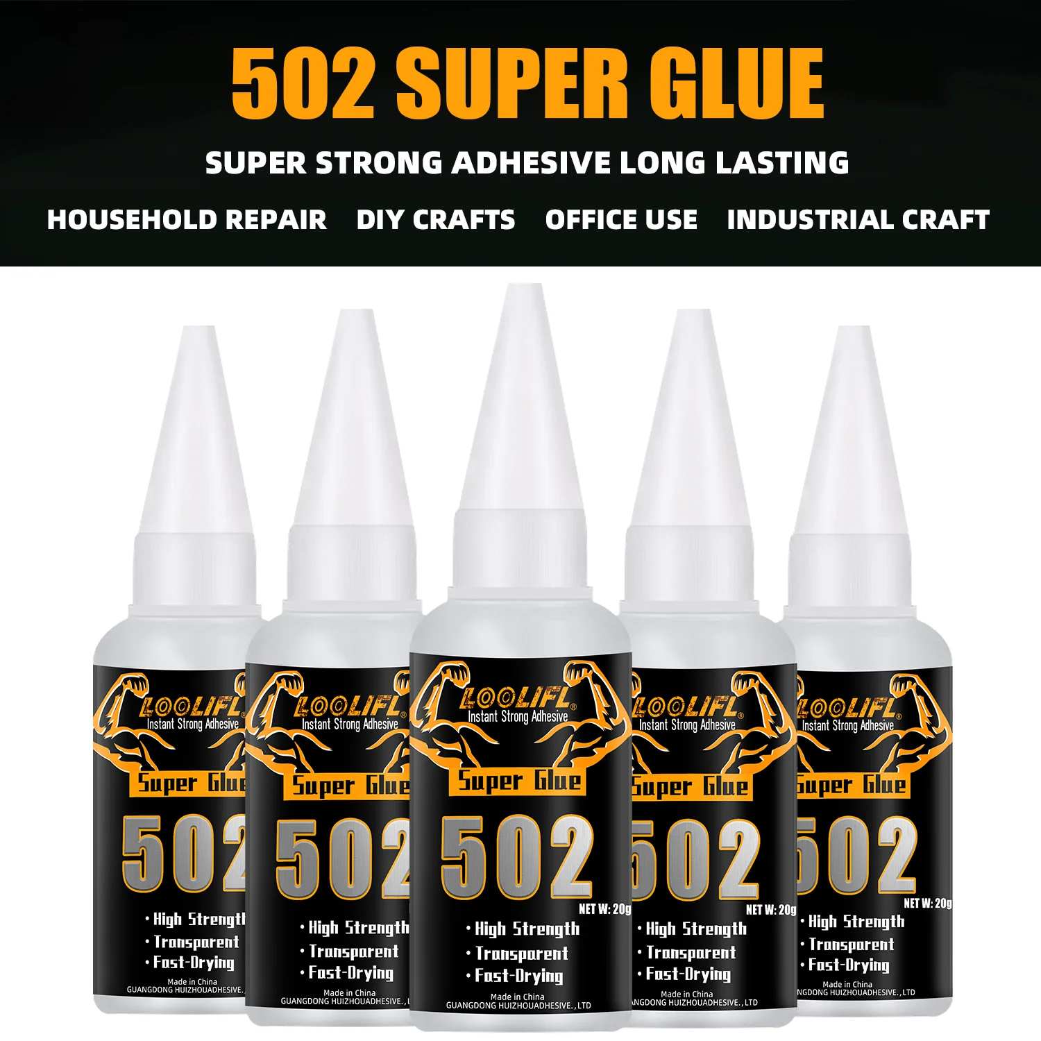 LOOLIFL20g Süper Yapıştırıcı, Cam, Metal, Kağıt, Plastik, Seramik, Kauçuk, Takı, Hobi Modelleri ve El Sanatları Projeleri için Uygundur