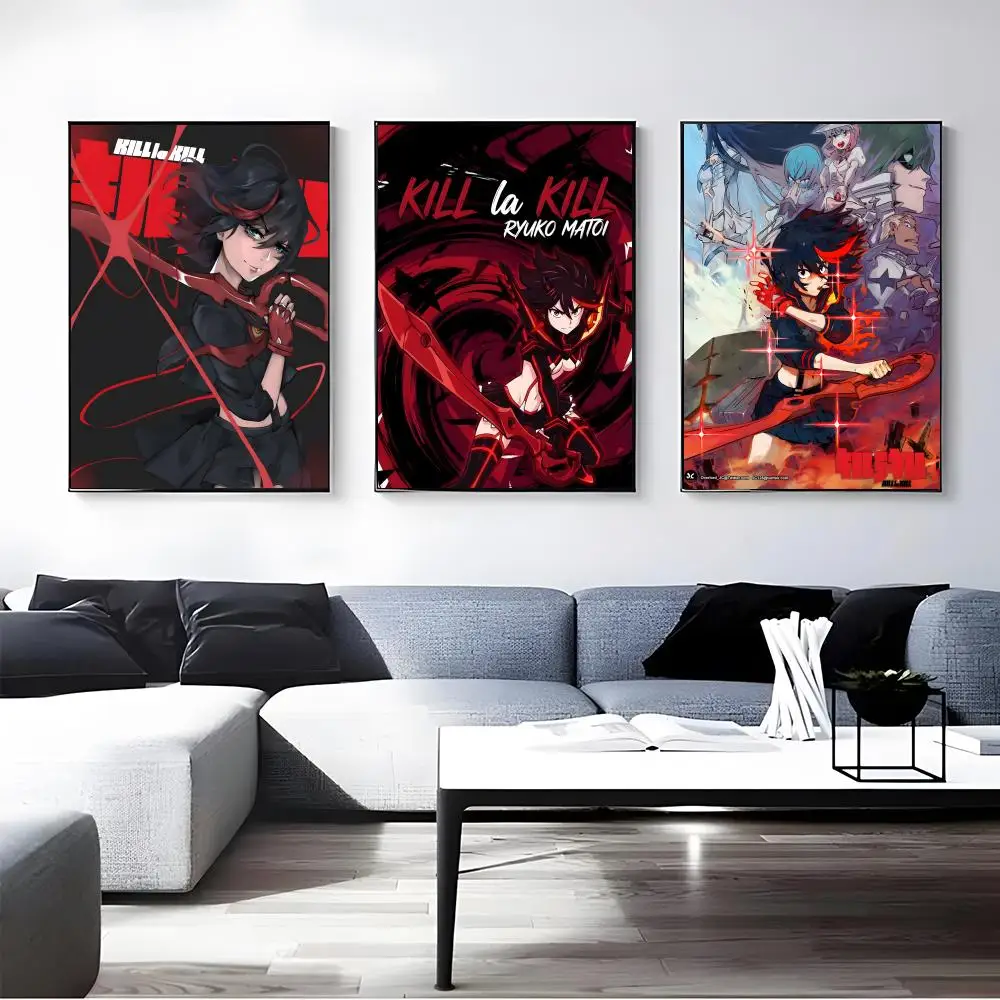 Anime Kill la Kill Poster Self-adhesive Art Waterproof Paper Sticker Coffee House Bar Room Wall Decor