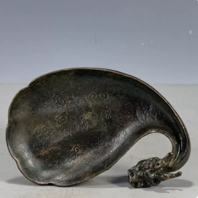 Vintage Bronze Dragon Head pen wash - Traditional Calligraphy Desk Centerpiece & home study desktop Decor
