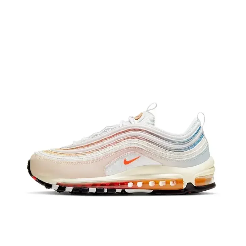 Nike Air Max 97 Women'sAir Cushion Full Hand Snug Ventilate Wear-Resisting Retro Running Shoes Pink