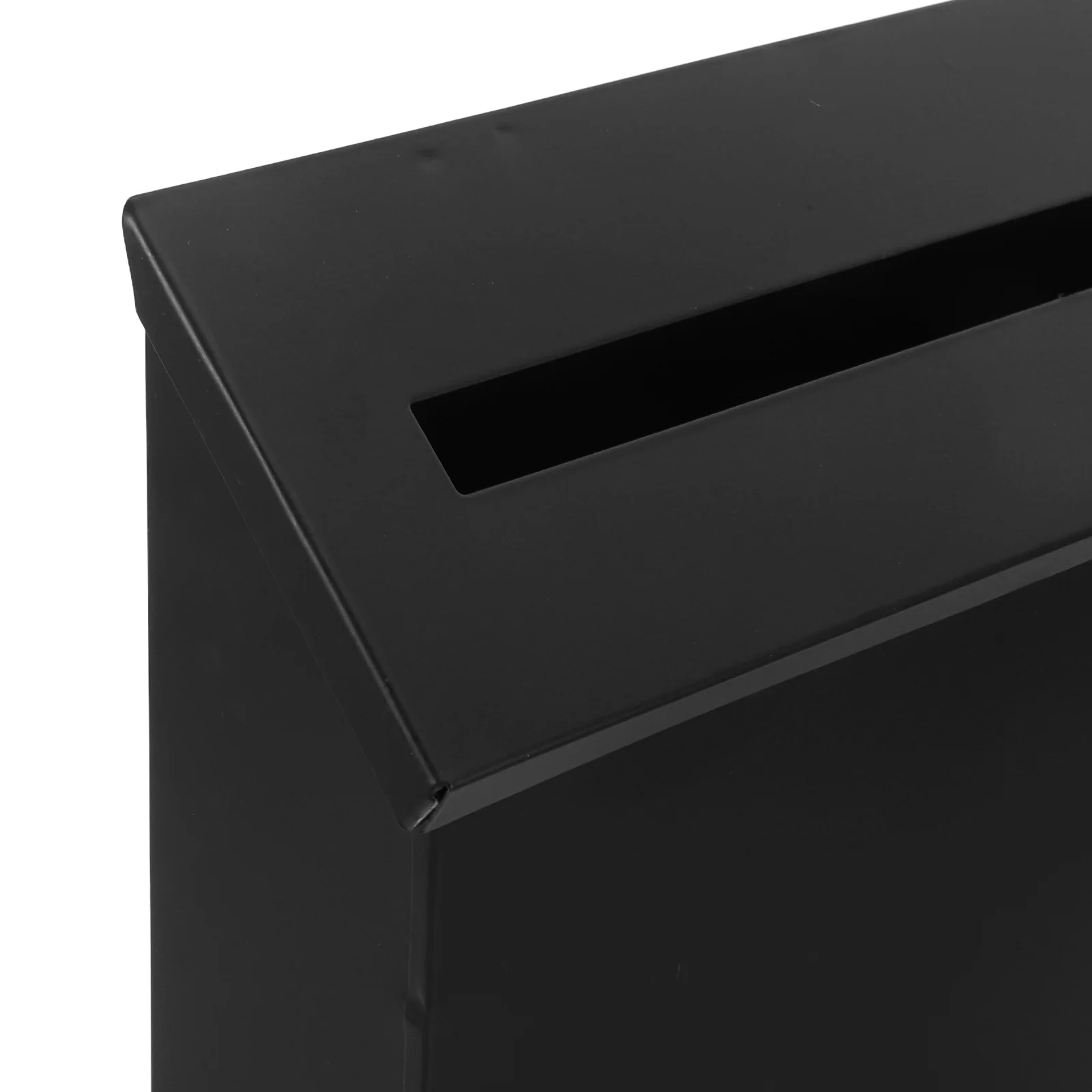 صندوق اقتراحات صندوق إيداع مثبت على الحائط من الحديد الأسود للتصويت المكتبي، ردود فعل مجهولة، فتحة رسالة صندوق بريد معدني ريفي #5