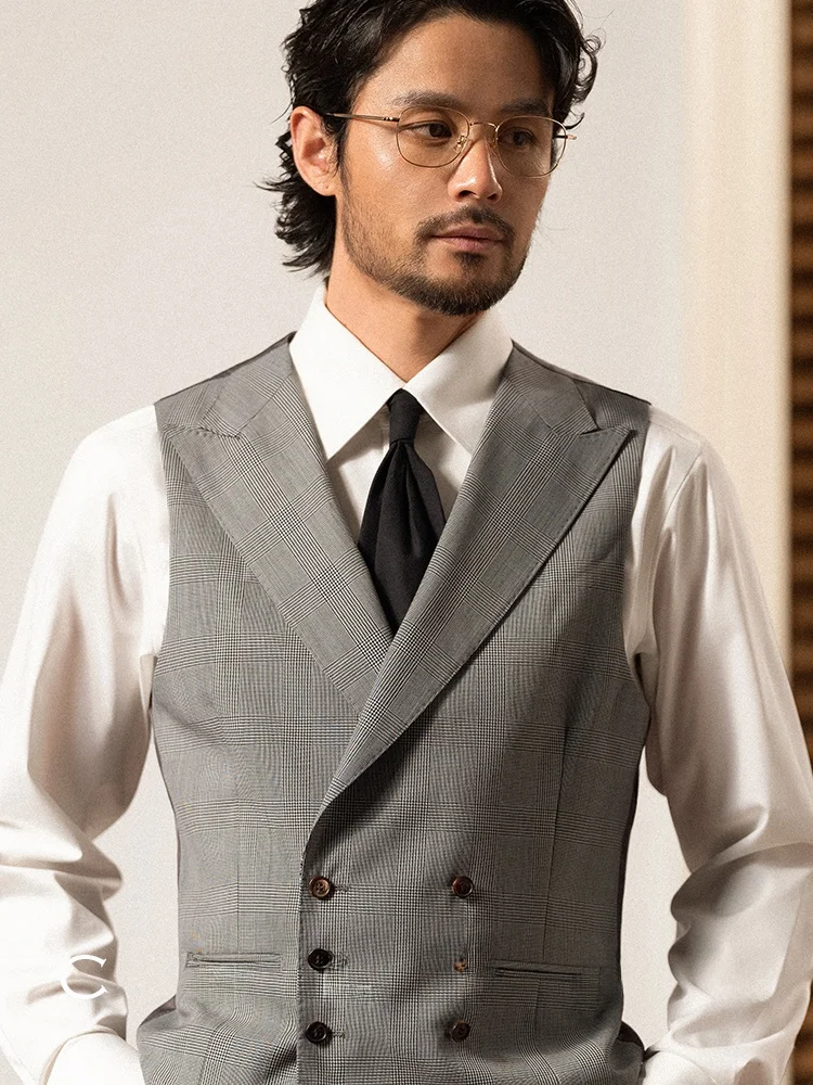 

Cultum 50 Woolen Slim Fit Busin Vest Men's Double Breasted awl Collar Suit Vest Autumn Season Casual Ocns