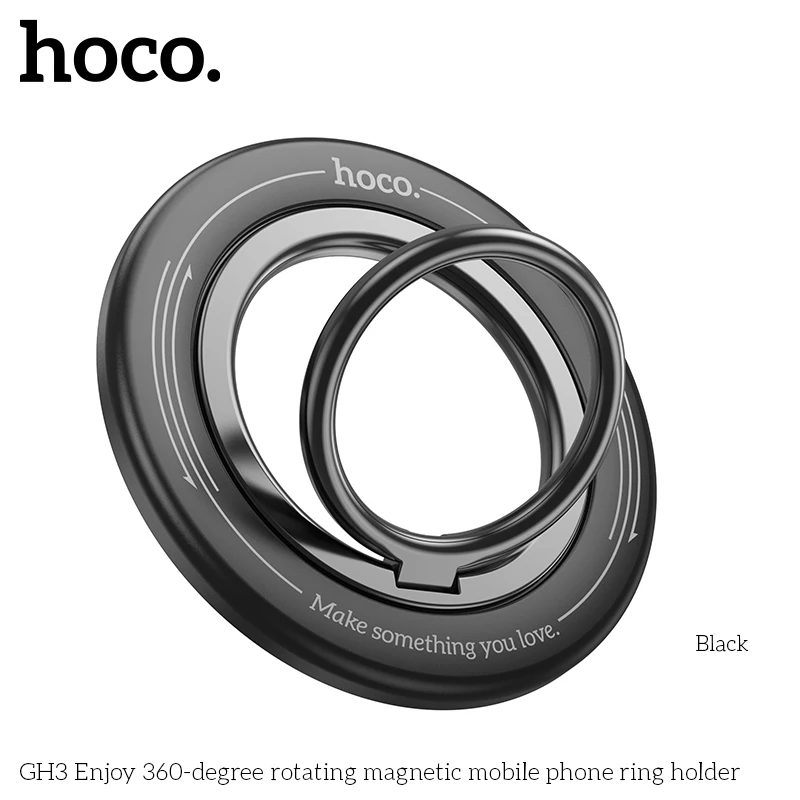 HOCO GH3 MagSafe Magnetic Ring Phone Holder 360 Degree Rotating Kickstand for iPhone MagSafe Samsung Desktop AlloyBuckle Stand