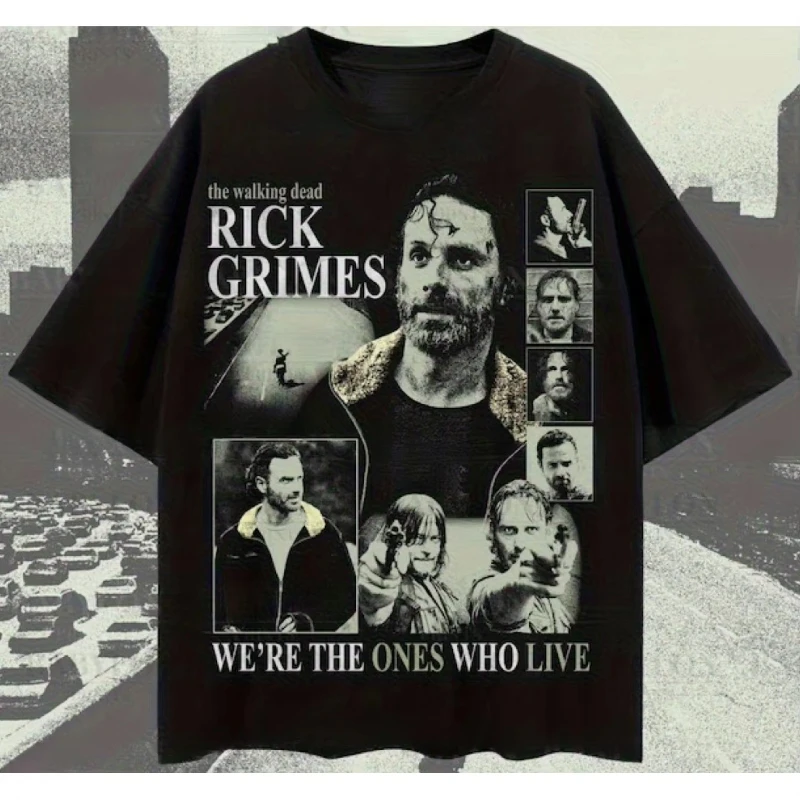 Summer New Neutral Casual T-shirt Retro Street "Walking Dead" Men's T-shirt