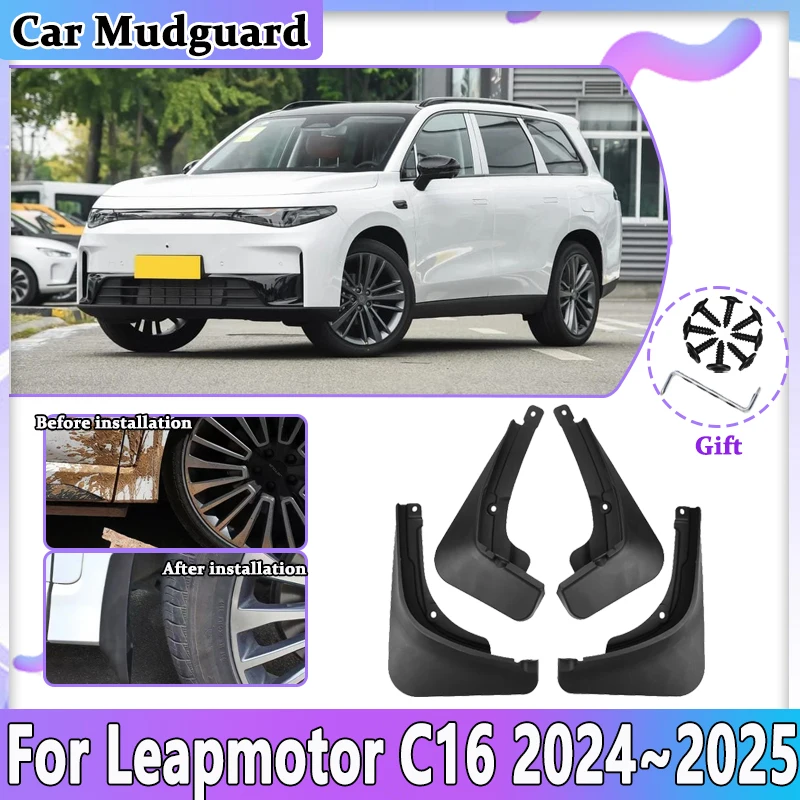 

Car Mudguard For Leapmotor C16 2024 2025 Protect Anti-scratch Mudflaps Splash Mud Guard Flap Front Rear Fender Auto Accessories