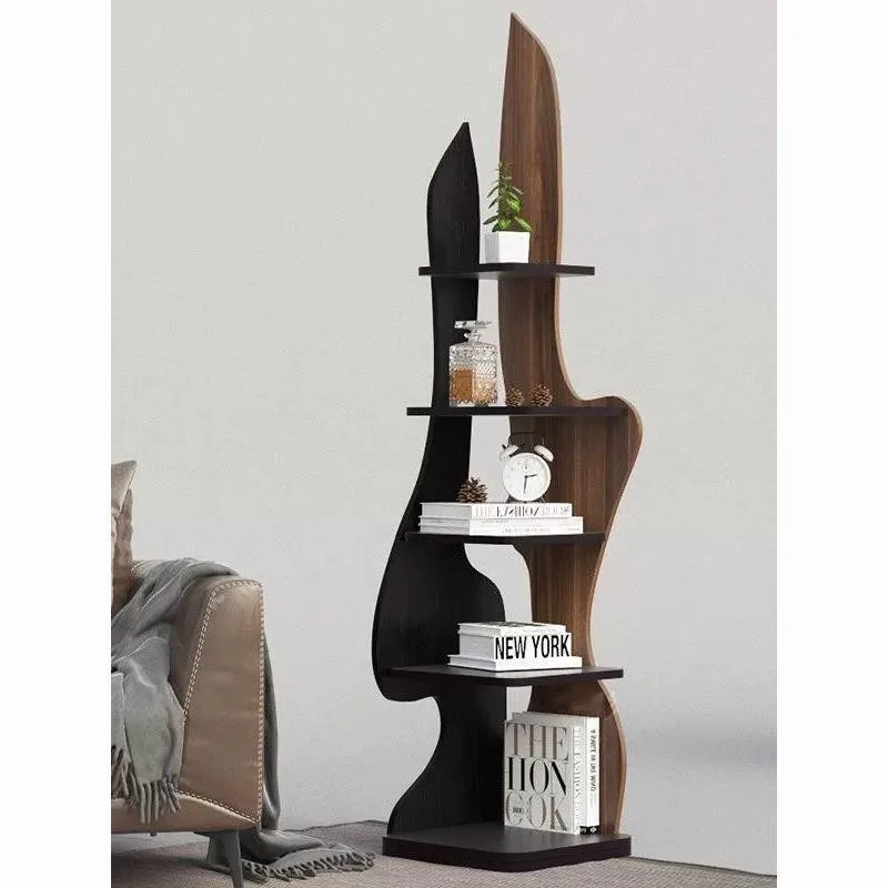 Floor-to-ceiling bookcase, modern simple special-shaped bookshelf, office living room living room study shelf, multi-layer