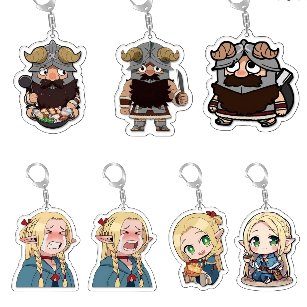 

Cute Delicious in Dungeon HD Figure Acrylic Keychain Laios Touden Bag Pendant Car Decoration Accessories Kids Anime Fans GiftS