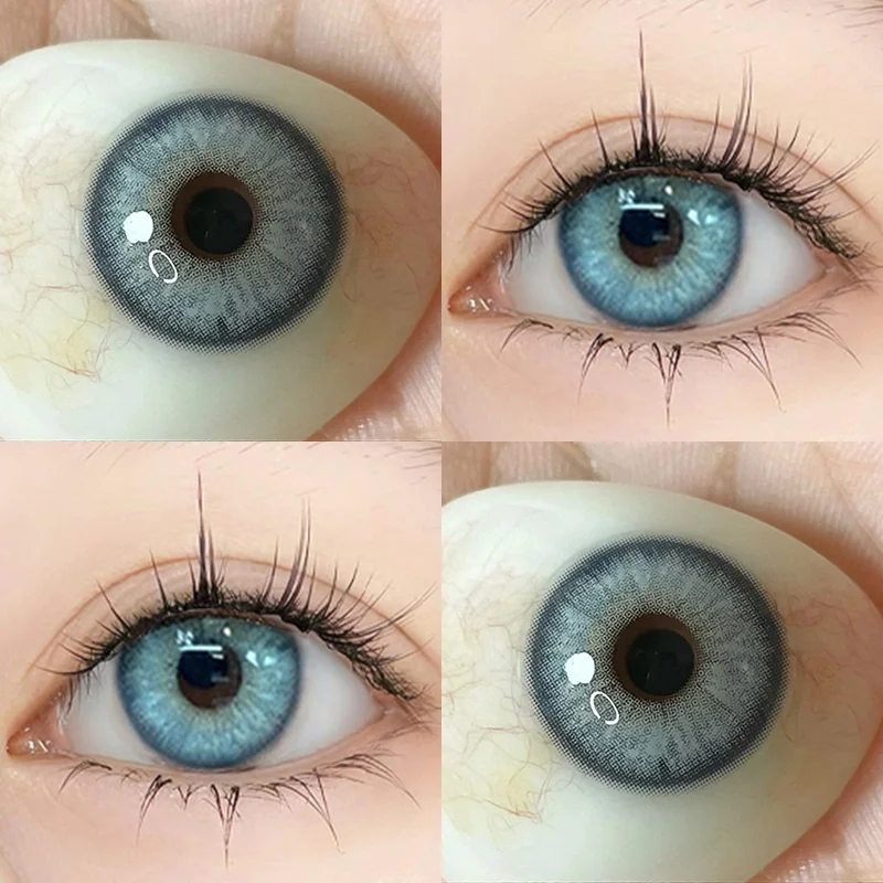 YIMEIXI 1Pair New Colored Contact Lenses with Prescription Myopia Lenses Anime Green Pupils Soft High Quality Lenses Blue Makeup