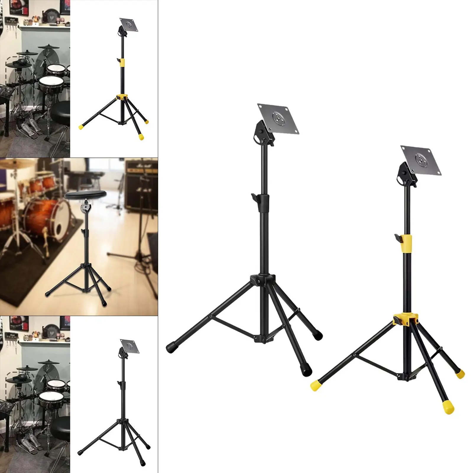 Electronic Mounting Stand with Plate Silent Electronic Drum Module Lightweight Portable Adjustable Mount Holder Drum Pad Stand
