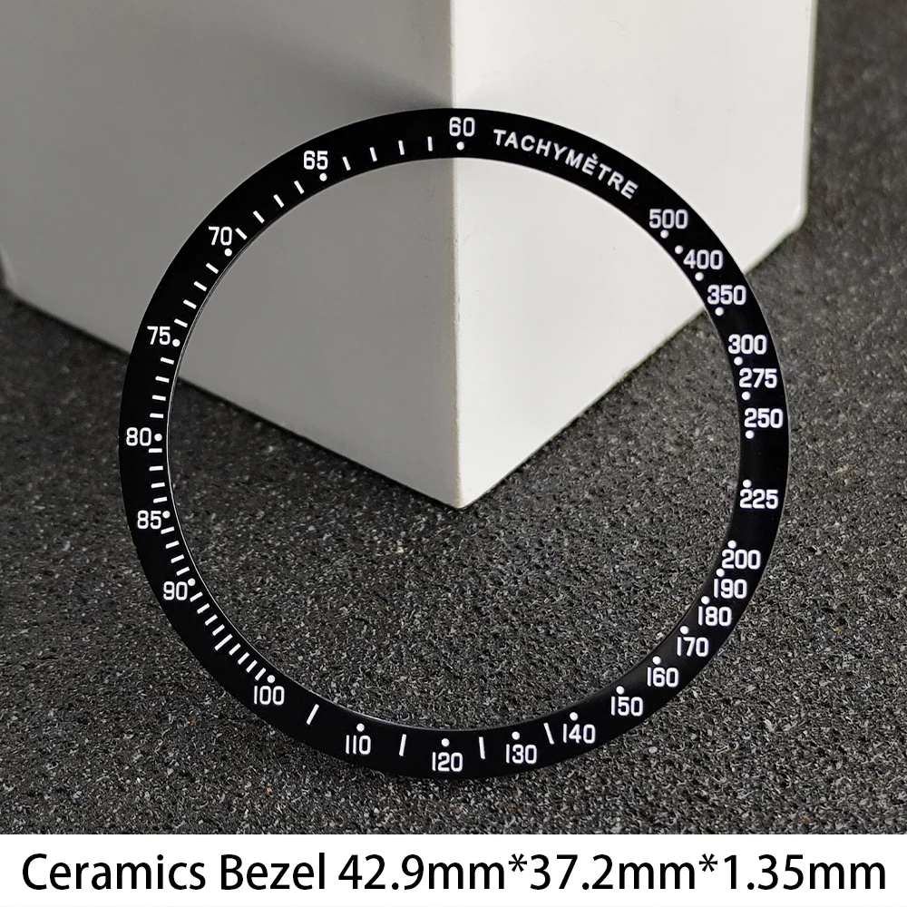 Flache 39/42,9mm Keramik-Lünette Schwarz/Blau Passend als Ersatzteil für Uhrenlünette Uhrenzubehör für Herren – Detail 3