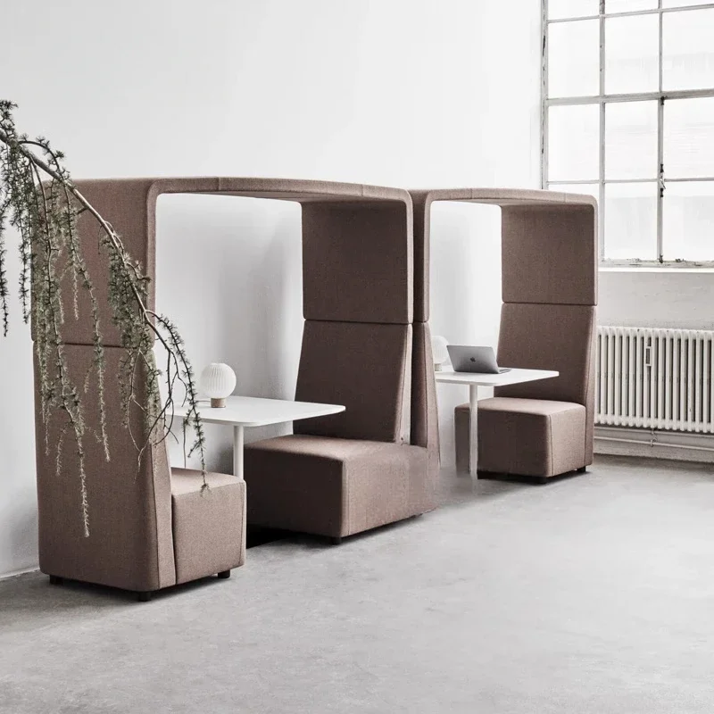 Modern simple new card seat sofa fully enclosed privacy negotiation office meeting leisure sofa