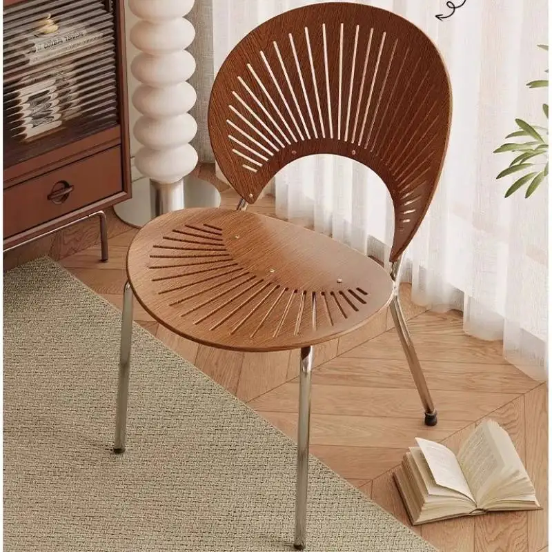 Cadeiras de jantar exclusivas para hotel, cadeiras de jantar de luxo, design nórdico, cor marrom, para cozinha, sala de estar, móveis para casa