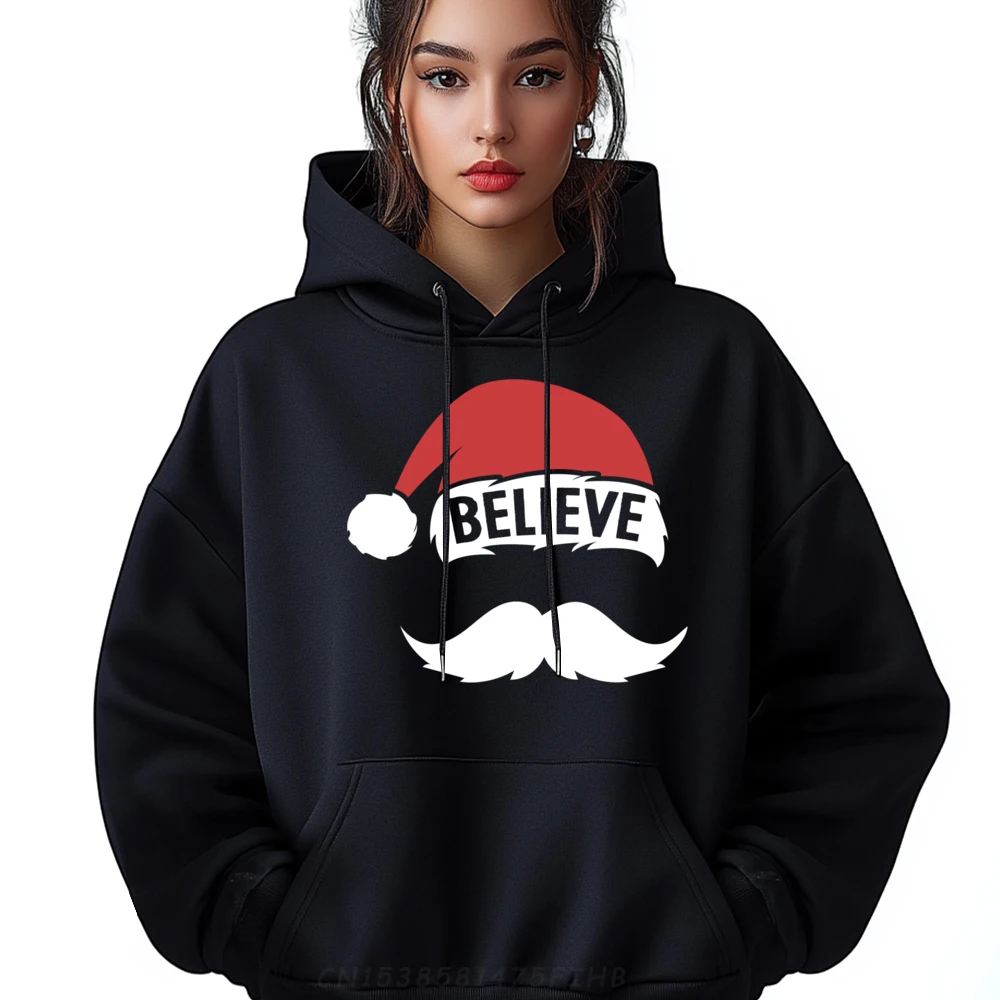 

Believe Santa Hat Cap White Mustache Family Christmas Pajama Fall Clothes Aesthetic Men's Clothes Korean