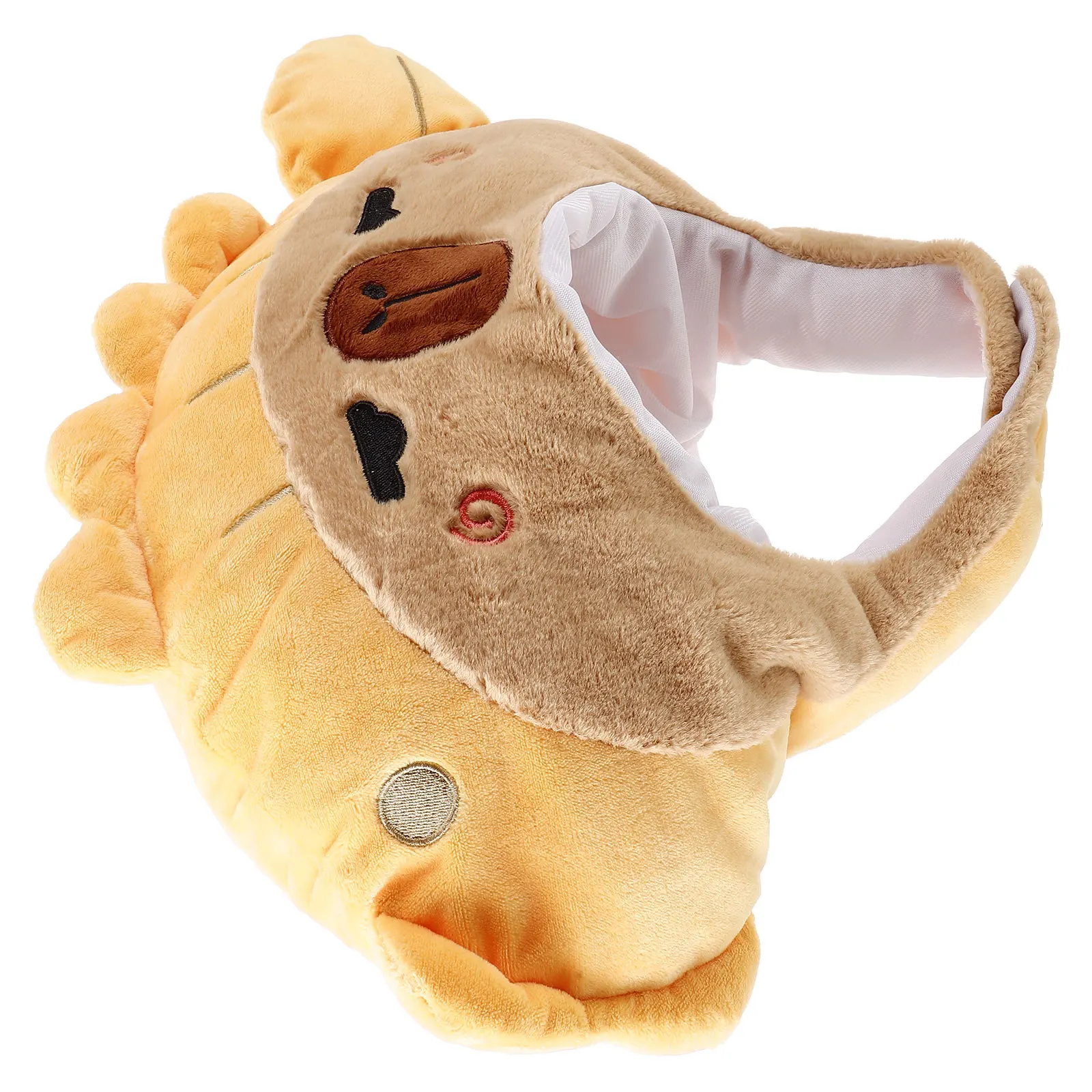 Żółty kapelusz w kształcie ryby Croaker, wzór 3D, rekwizyt do zdjęć na imprezy, cosplay, karnawał, festiwal, kostium, nakrycie głowy dla dorosłych.