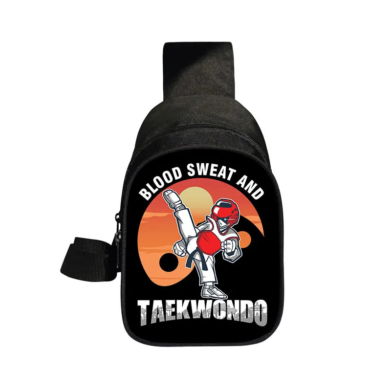 Judo Karate Aikido-Bolso de pecho con estampado de Taekwondo para hombre, bandolera informal para exteriores, bolsos de hombro, carteras para