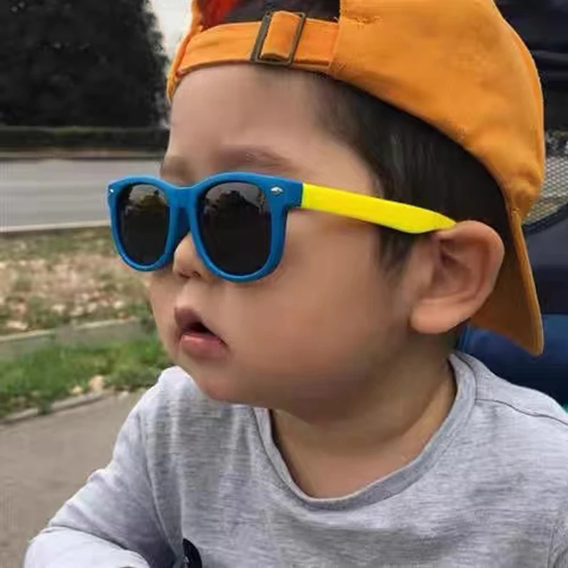 Polarized Kids Sunglasses TR90 Silicone Gel Frame Classic Square Children Sun Glasses Girls Boys Multi Color Baby Goggles UV400