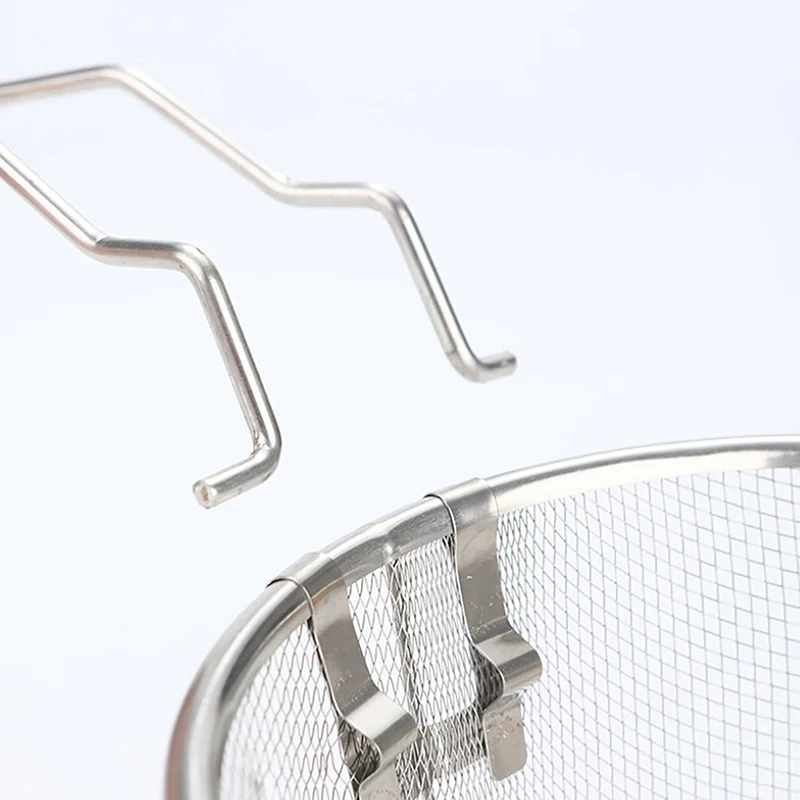 French Chip Frying Strainer Basket Stainless Steel Deep Fry Basket Kitchen Round Fryer Wire Mesh With Handle Wire Colander Nets