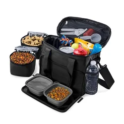 Dog Bag Pet Outing Box Travel Portable Food Storage Bucke, Outdoor Cat and Dog Supplies Storage Bag Snack Bag