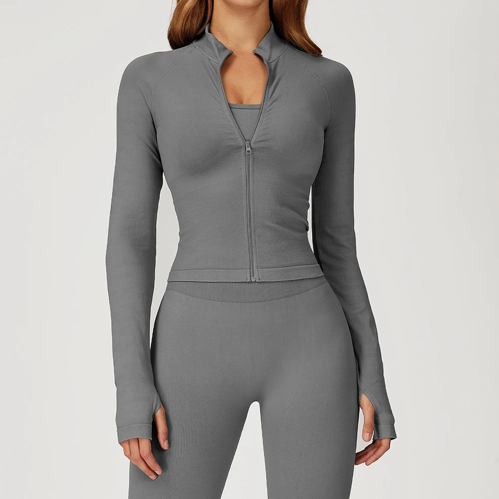 

Women Yoga Shirts Seamless Sports Jacket Long Sleeve Gym Workout Top Women's Running Shirts Quick Dry Fitness Training SportWear