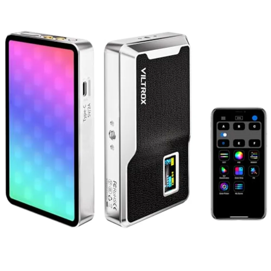 

Светодиодный светильник для камеры 6000 мАч с управлением через приложение, RGB-подсветка, полностью металлический, портативный, для видеосъемки, светодиодная панель для фотосъемки