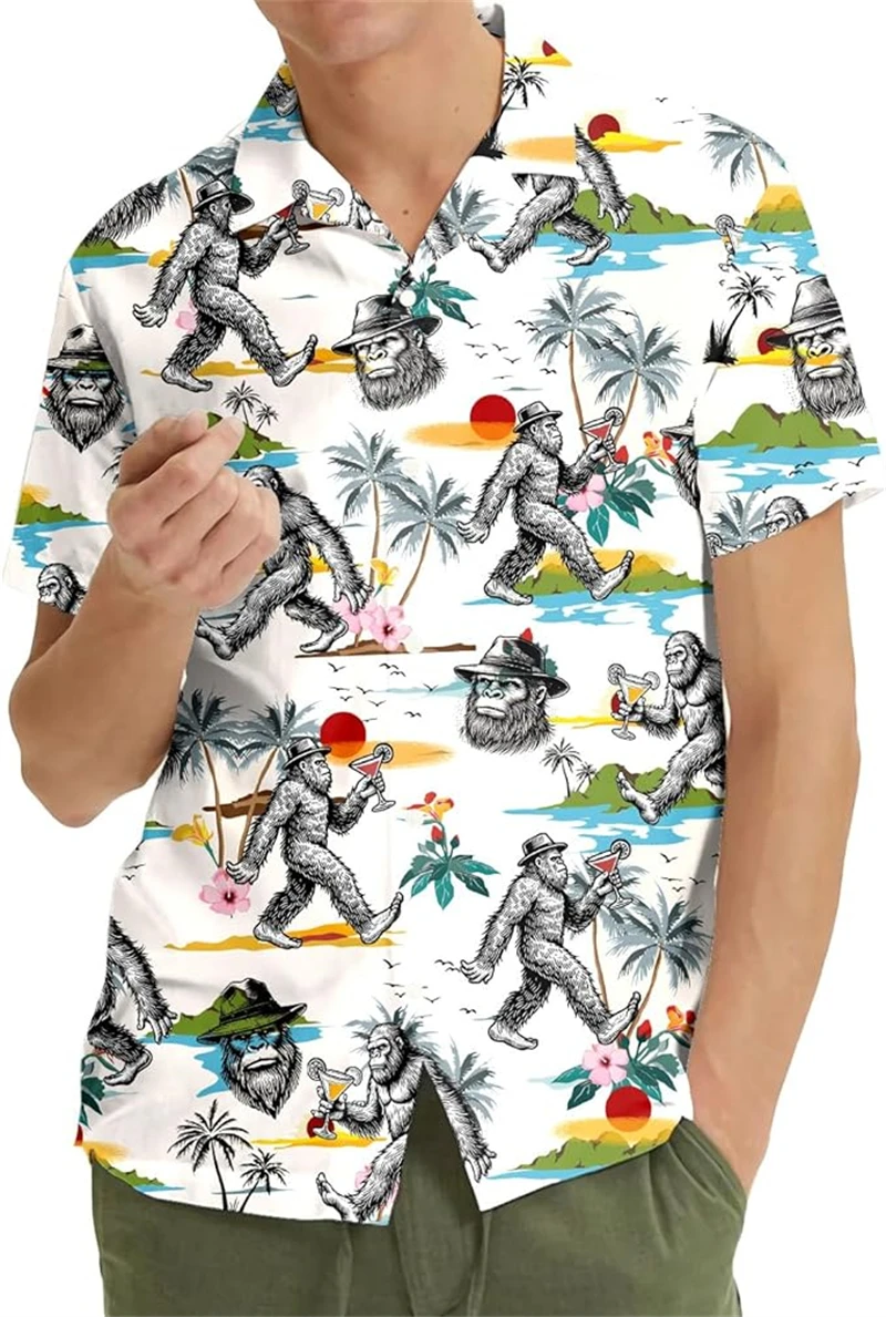 

Hawaiian Graphic Shirts For Men Clothes Fashion Trendy Beach Shirt Summer Oversize Short Sleeve Lapel Blouse Casual Aloha Shirts