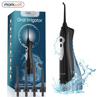 Mornwell New D52Pro Oral Irrigator Rechargeable Water Flosser Portable 300ML 4 Nozzles Dental Water Jet Waterproof Teeth Cleaner