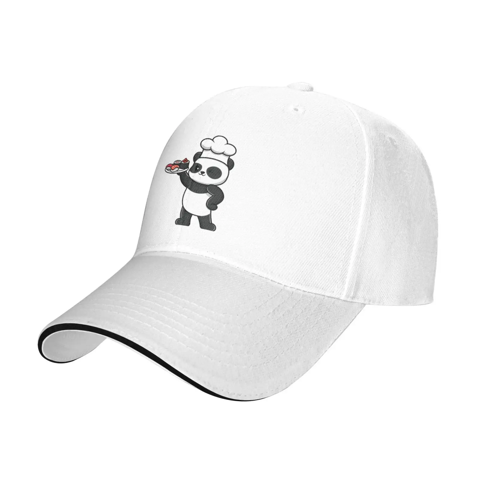 Cute Chef Panda Holding Sushi Baseball Cap Women Men Hat Adjustable Golf Caps Dad Sun Hats