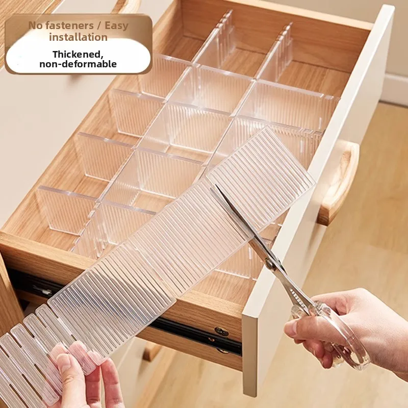 

Регулируемые пластиковые разделители для ящиков: органайзер для нижнего белья и носков, разделитель для хранения, бытовые инструменты, свободно комбинируемые панели