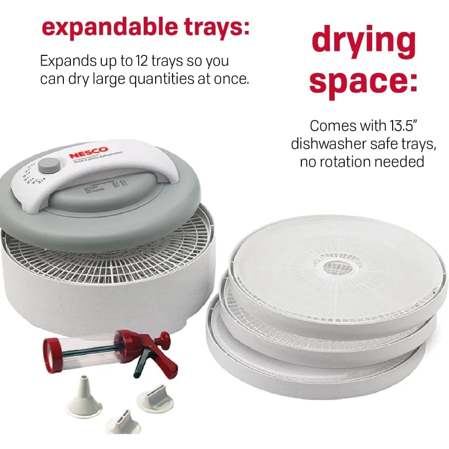 FD-61WHCK Snackmaster Encore Food Dehydrator مع مجموعة أدوات مسدس متشنج لصنع وجبات خفيفة محلية الصنع و6 صواني كبيرة لفعال #3