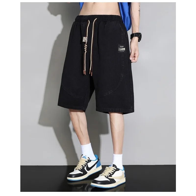 

Men's Outdoor Sports Leisure Fashion Versatile Lightweight Breathable Shorts Summer Loose Comfortable Five Quarter Denim Shorts